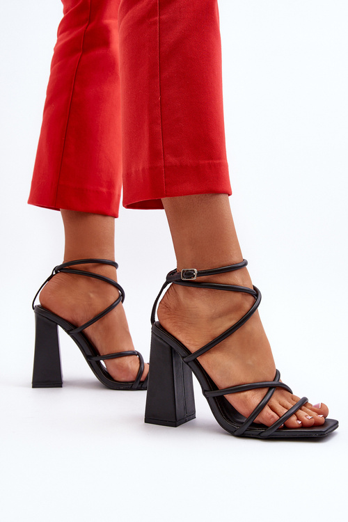 Sandały Modne Obcas Czarne Josette