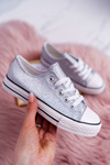 Children's Brocade Silver Misty Sneakers