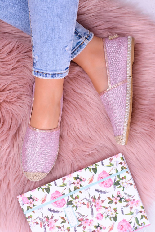 Lu Boo Pink Glitter Espadrilles