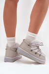 Low Snow Boots On Platform With Fur D.Franklin DFSH370011 Light Gray