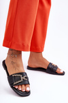 Women's Classic Slippers with Ornament Black Impressive