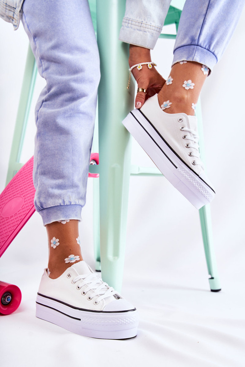 Women's Sneakers On A Massive Platform White Farona