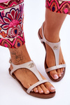 Flat Sandals With Decoration S.Barski KV-5541-45 Beige
