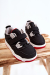 Children's Leather Sports Shoes Black and Red Marisa