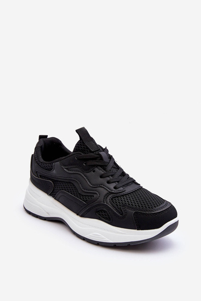 Women's Sport Sneakers On Platform Black-White Lomare