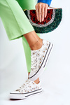 Women's Low Sneakers With Flowers White Janey