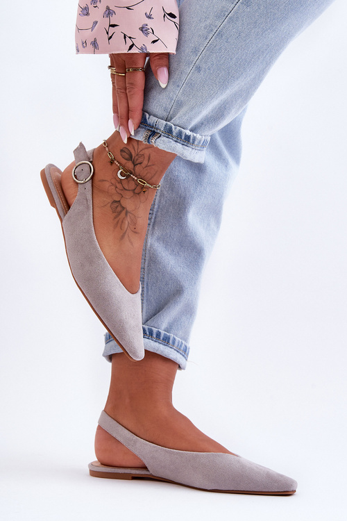 Women's Suede Ballet Flats Grey Kenra
