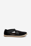 Women's Espadrilles with Elastic Straps Eco Suede Black Phaedrana