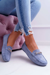 Women's Lightweight Eco-suede Moccasins Blue Think