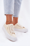 Ladies Sneakers With Lace Lee Cooper LCW-25-31-3440L Beige