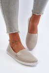 Women's Striped Slip-On Sneakers in Beige Pazaria