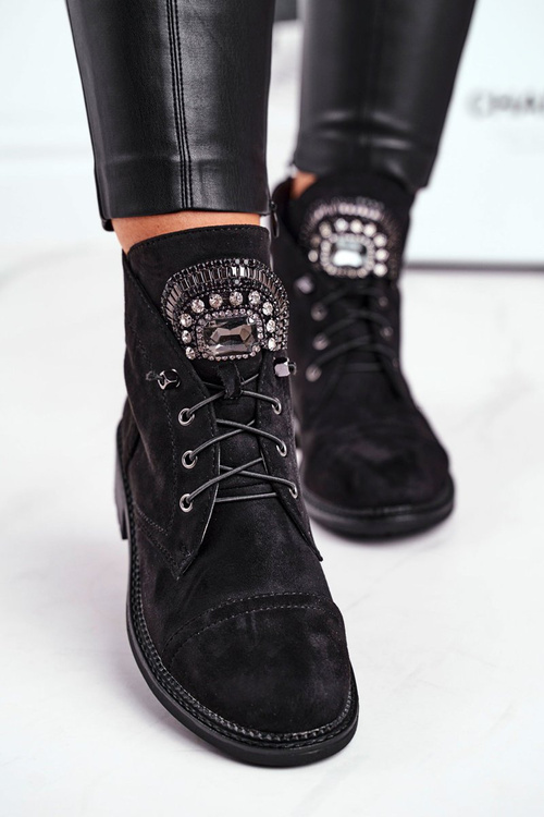 Women's High Boots Warm Suede Black Hondus