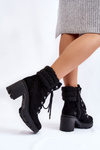 Women's Suede High Heel Boots Black Avely