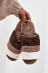 Damskie Kapcie Z Paskami Futrzane Brązowe Tahlisse