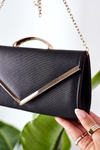 Elegant Clutch Bag With Chain Black