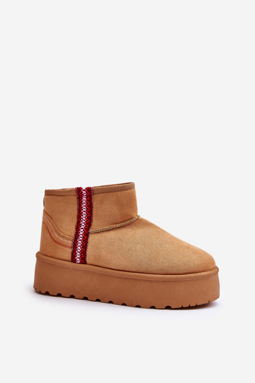 Śniegowce Damskie Ocieplane Platforma Camel Lomessa 20221-4B