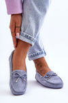 Women's Suede Moccasins Blue Si Passione