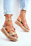 Women's Sandals on a Cork Platform Orange My Way