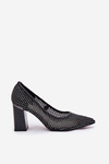 Embellished Mesh Pumps On A Heel Black Vinceza 62211
