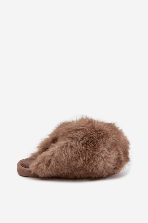Fur Ladies Slippers Brown Iseline
