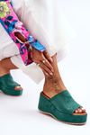 Women's Slippers On A Massive Platform Green Martina