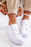 Trampki Damskie Na Platformie BIG STAR Białe JJ274488 