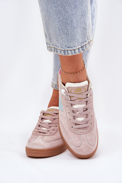 Sneakersy Buty Sportowe Damskie Zamszowe Brudny Róż D.Franklin DFSH387005 