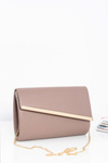 Elegant Women's Gold Chain Licensed Clutch Bag Khaki