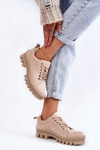 Women's Suede Shoes Tied Beige Mayson