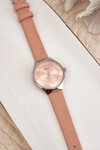 Women's Watch with Faux Leather Strap Pink Ernest E62013L