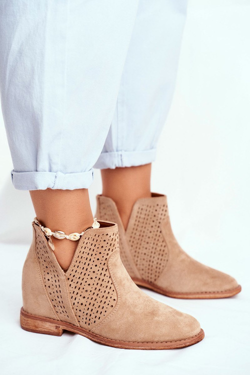 Openwork Boots On The Wedge S.Barski Beige