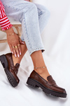 Classic Women's Moccasins Made Of Eco Leather Brown Enticca