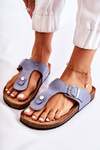 Women's Slippers Flip-Flops On Cork Blue Elina