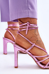 Fashionable Heeled Sandals Pink Tessoro