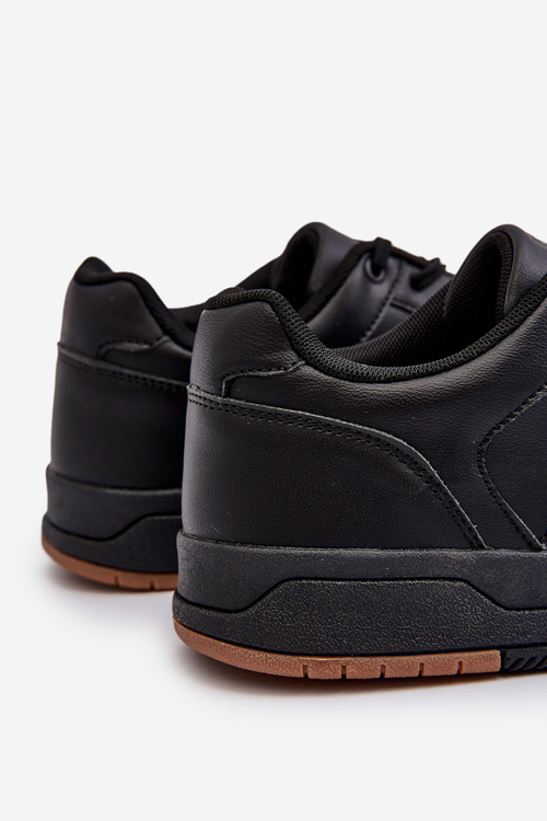 Men's Black Faux Leather Sneakers Radikalle