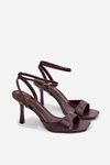 Women's High Heel Sandals Eco Leather Chocolate Brisora