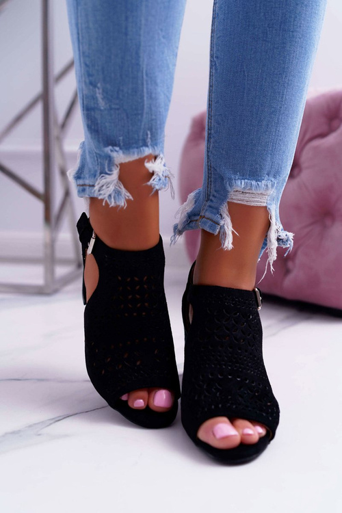 Women's Stiletto Sandals Peep Toe Black Olenia