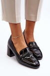 Black Patent Leather Pumps With Ornament Samassa