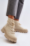 Women's Workers Boots With Socks Beige Abigail
