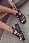 Fashionable Sandals With Straps Black Malien