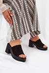 Women's Heeled And Platform Sandals Black Omeisa