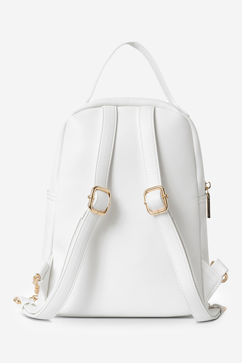 Women's Small Backpack Made of Eco Leather NOBO BAGP230-K000 White