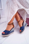 Women's Platform Sandals Jeans Navy Blue DoThis!