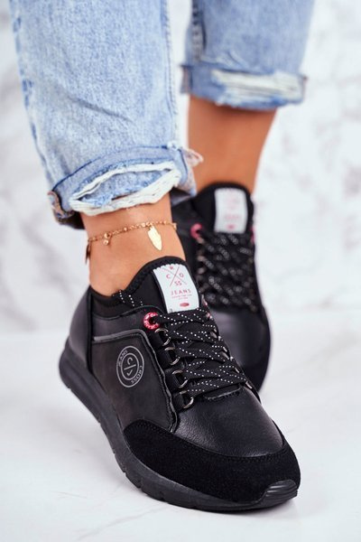 Women's Sport Shoes Sneakers Cross Jeans Black GG2R4046C