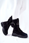 Suede Platform Boots With Pouch Black Issanti