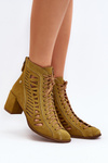 Suede Laced Booties Maciejka 05508-24 Olive