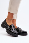 Black Ladies' Patent Loafers Santtes