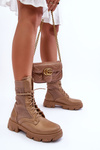 Women's Laced Ankle Boots Dark Beige Marlissa 