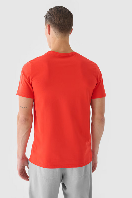 Men's Plain T-Shirt With Logo 4F Orange 4FWMM00TTSHM1843-70S