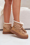 Women's Platform Snow Boots Lined With Fur Camel Aziara